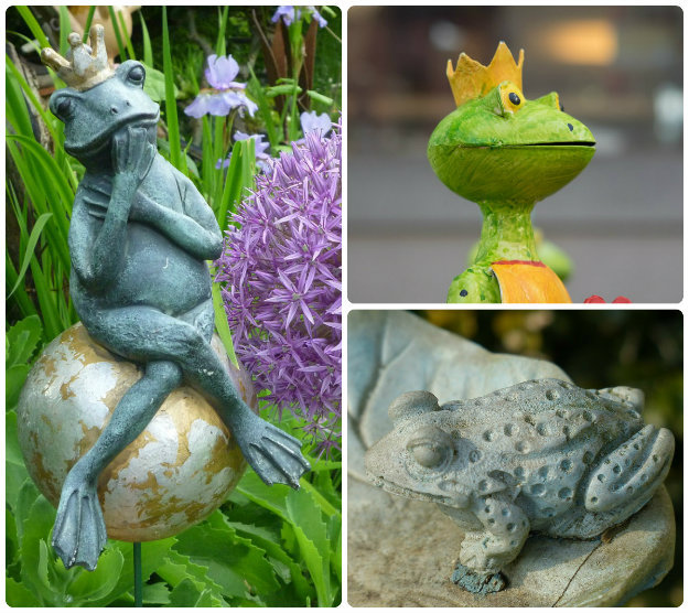 3 Frog garden statues - inspirational garden characters